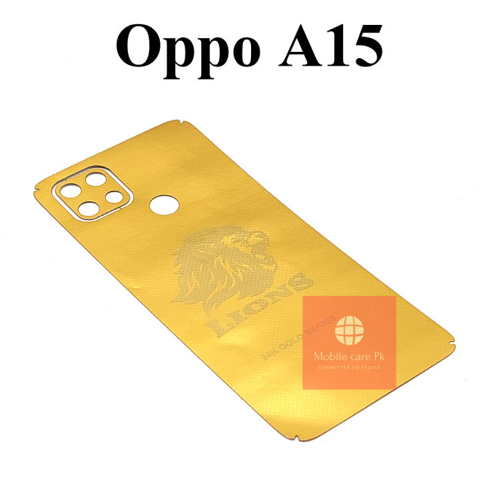 Oppo A15 Gold Back Sheet Protector