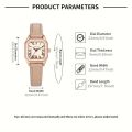 LUCKYFOX Casual Polygon Pointer Quartz Watch Retro Fashion Analog PU Leather Wrist Watch For Women Girls. 
