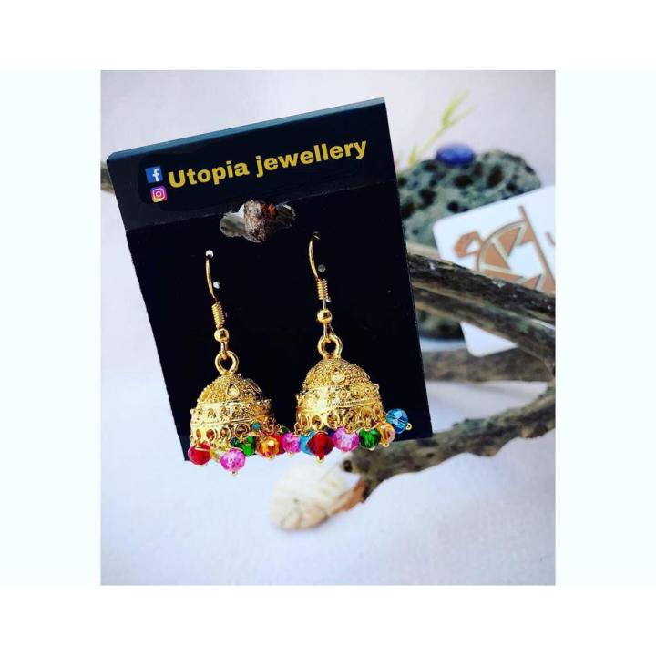 Silver%20Mini%20Jhumka%20Stylish%20Earrings%20for%20Girls%20and%20Women%20Utopia%20Jewellery%20Drop%20Earrings%20imitation%20Jewellery%20-%20Image%205