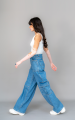 Genie Cairo Mid Wash Denim Cargo Jeans/Pants for women & girls. 
