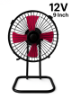Small Table or Wall Fan - Steel Body Fan - Size 9 Inch-DC 12V. 