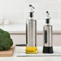 Stainless Steel Leakproof Kitchen Glass Olive Oil Dispenser Bottle - Vinegar, Oil, Liquid Container for Cooking. 