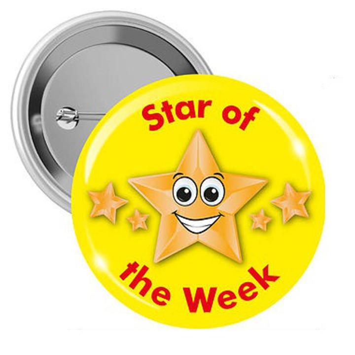 STAR of the Week School Motivational Badge Pack of 6