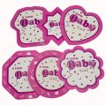 A LITTLE BABY GIRL CUTOUTS FOR PARTY DECORATION - PACK OF 6 BABY GIRL THEME HANGING CUTOUTS. 