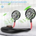 Lazy Neck Hanging Dual Mini Rechargeable Cooling Fan. 