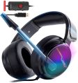 XIBERIA-V20 USB PS4 Headset for Host Connection, 7.1 Surround Sound PC Gaming Headset with 1.95 Meter Cable and Noise Cancelling Mic Headphones with RGB Light. 