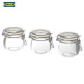IKEA Glass Jar with clip Lid (Set of 3) – KORKEN 13cl Airtight Gasket Glass Jars – for Pickles, Jams, Spices Sauces Chatni & Crafts. 
