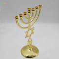 Jewish Candlestick Metal Candle Holder 7 Branch Antique Designed Height 21cm. 