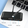 Type C to HDMI VGA Adapter Converter USB C 3.1 to HDMI+VGA+Audio Converter 3 in 1 USBC Hub Use for Mobile Phones and PC/Macbooks. 