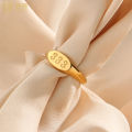 ZHENXI INS Hot Sale 111-999 Angel Number Design Stainless Steel Gold Plated Retro Hip Hop Women Men Ring for Daily Wear. 