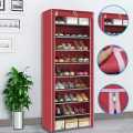Z.M.     Shoe cabinet Simple 10 Tier 9 grid shoe organizer non-woven assambled space saving dustproof home shelf bedroom storage cabinet. 