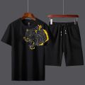 Tiger Printed Cotton Half Sleeves O Neck Short & Tshirt For Men & Boys. 