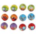 1 piece PU foam sponge bouncy ball 6cm soft hand grasping soft pressure ball children's toy bounce ball cartoon small basketball football NOTE random color & design will be delivered. 