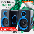 Ft-170 Computer Speakers With Heavy Bass Volume, 3.5mm Audio, USB Wired Powered Built-in Four Loudspeaker Diaphragm Multimedia Speaker for Gaming PC, Laptops And Computers - Add-To-Cart. 