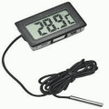 Mini Digital Thermometer Gauge with Probe LCD Display Temperature Fahrenheit Humidity Meter for Incubator, Reptile Plant Terrarium, Humidor, Guitar Case, Greenhouse. 