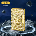 Small Wholesale Langsheng Steel Tone Open Fire Metal Lighter Inflatable Side Sliding Grinding Wheel Creative Cigarette Lighter High-End Gift for Men. 