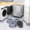 Pack of 4 Anti Vibration Washing Machine Feet Mats| Anti Slip Skid Noise Cancelling Lifting Base Universal Size Washer Dryer Shock Absorber Dampers Stand Pads| Rubber Legs Foot Pads for Furniture Fridge Refrigerator Kitchen and Home Appliance. 