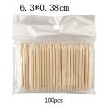 100pcs Wooden Cuticle Pusher Remover Nail Art Design Orange Wood Sticks Tools MJ. 