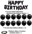 Happy Birthday Banner 16 Inch Foil Birthday Sign Birthday Balloons With 12 Black Latex Balloons Perfect For Birthday Party Decorations(black). 