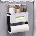 Tissue Dispenser, Paper Towel Holder Organizer (Magnetic Stick Behind) to Mount, Hang or Stick on Refrigerator & Microwave Side. 