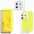 3 IN 1 - Infinix Zero 30 4G Front Screen Jell Protector + Back Jelly Protector Soft Clear Film Protection With Camera Protection Full Sides 360 Coverage + Camera Glass Protector Flexible 9H Lens Glass For infinix zero30 4g - Transparent. 