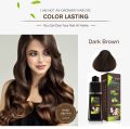 Lichen Dark Hair Color Shampoo No-Stain Hair Dye Shampoo for Men & Women - 200 mL - (Dark Brown). 