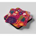 4 Pieces of Beautiful Design Custom Tea Coasters Set Printed Customize your own Square Shape pack of 4 coaster Coffee mug mat favourite plus. 