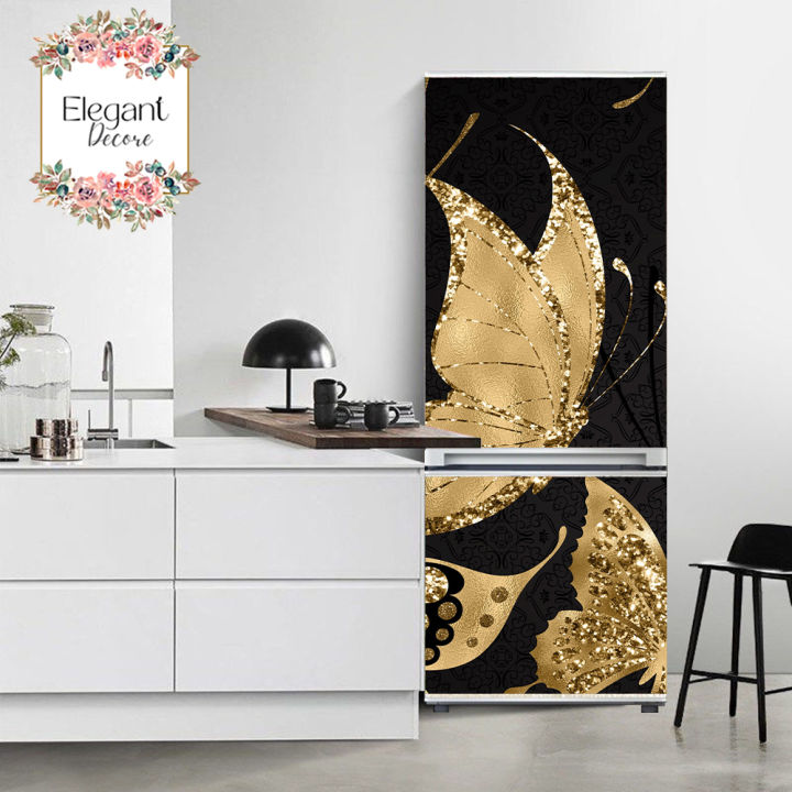 Elegant 3D Design Fridge Stickers, Door Wrap, Self-adhesive, Waterproof, PVC by Elegant Decore