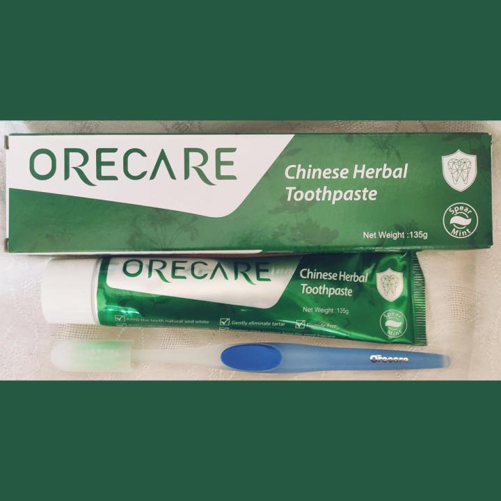 1 PACK CHINESE ORECARE HERBAL TOOTHPASTE 135GM WITH TOOTHBRUSH