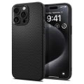 Spigen Liquid Air Phone Case for iPhone 15 Pro Max – Matte Black. 