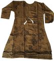 Airline Short Frock  Black Print Linen 1-Piece Dress for Women. 