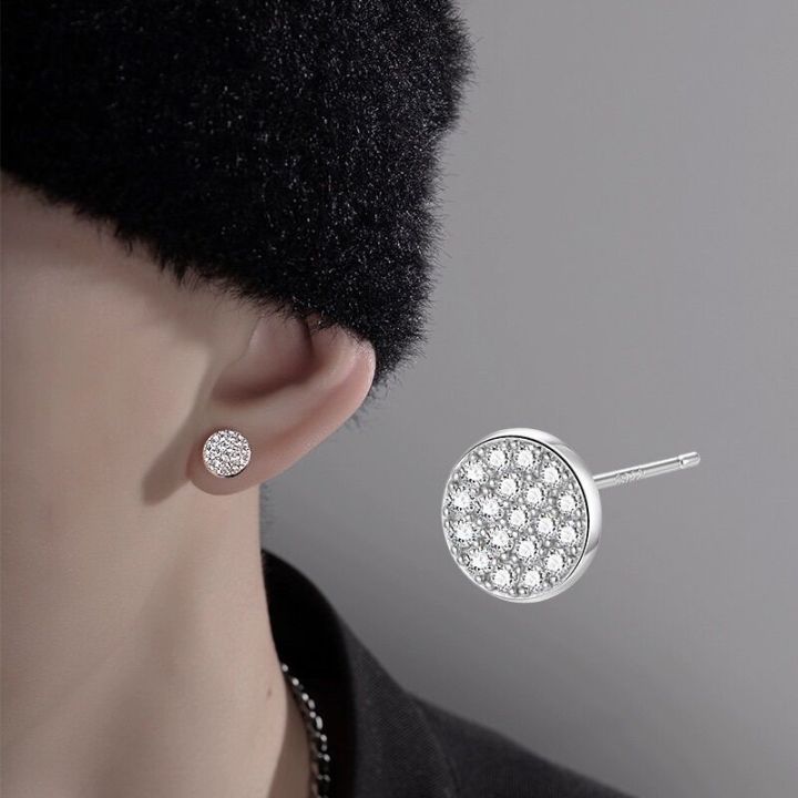 【Cheap】Full Diamond Stud Earrings for Men Trendy High-End Fashion ...