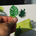 Fridge Stickers Delicate Texture Mini Tropical Leaves Refrigerator Stickers. 