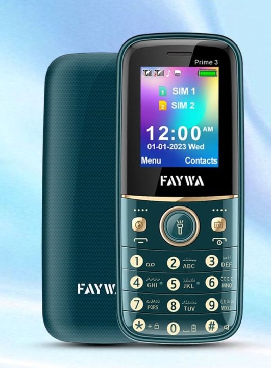 Faywa Prime 3 - 1.8 Inch Display - Without camera - Dual Sim - PTA Approved - Auto Call Recording - Wireless FM Radio - 1200mAH Battery With Super battery Mode - 1000 Contacts Memory - Audio & Video Player - Memory Card Supported upto 16GB