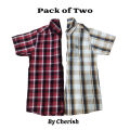 Cherish-Boys cotton Check Shirt Half Sleeves in amazing colors- cool and casual export quality beautiful t-shirt soft cotton party wear shirt for men. 