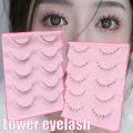5Pairs Lower Eyelashes Pack Natural Manga Under Eye Lashes Soft Lower Eyelashes Handmade Bottom Lashes Makeup Tools. 