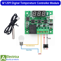 W1209 Digital Temperature Controller – 12V Thermostat Module with LED Display & NTC Sensor by Electrica. 