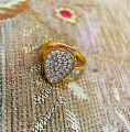 Pearl Diamond Ring Classic Design Gold and Silver Plated. 