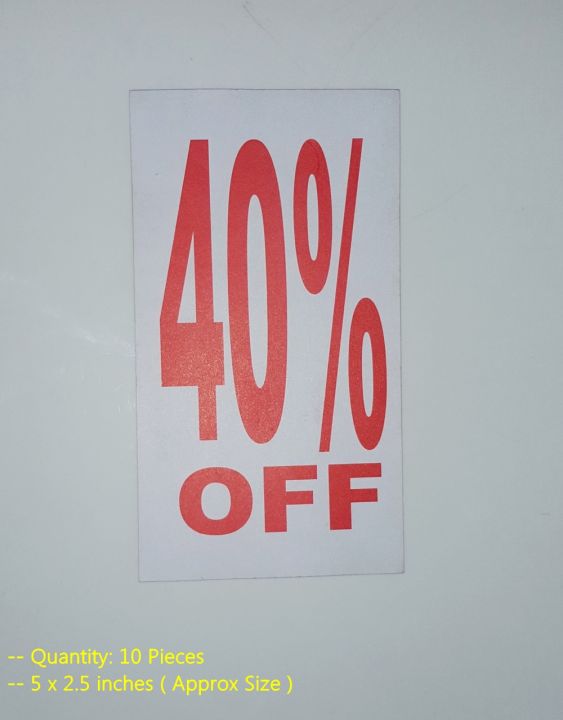 Pack of 10    40% OFF  Sticker  Self Adhesive Label