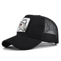 Cross Border Animal Embroidery Baseball Cap Animal Shark Embroidery Cap Mesh Cap Curved Brim Visor Mesh Cap Wholesale. 