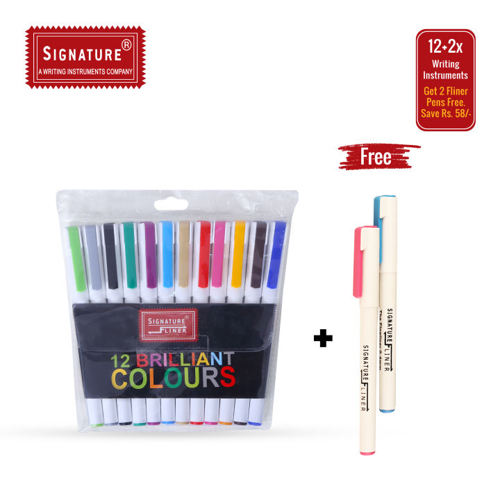Signature%20Colour%20Fliner%20(Pack%20of%2012%20Coloured%20Pens)%20-%20Image%202