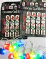 Pack of Two Photo Clips Christmas Card Holders Holidays Decoration Indoor String for Hanging Photos Pictures Cards and Memos With Free Battery Operated Merry Christmas Fairy Lights. 