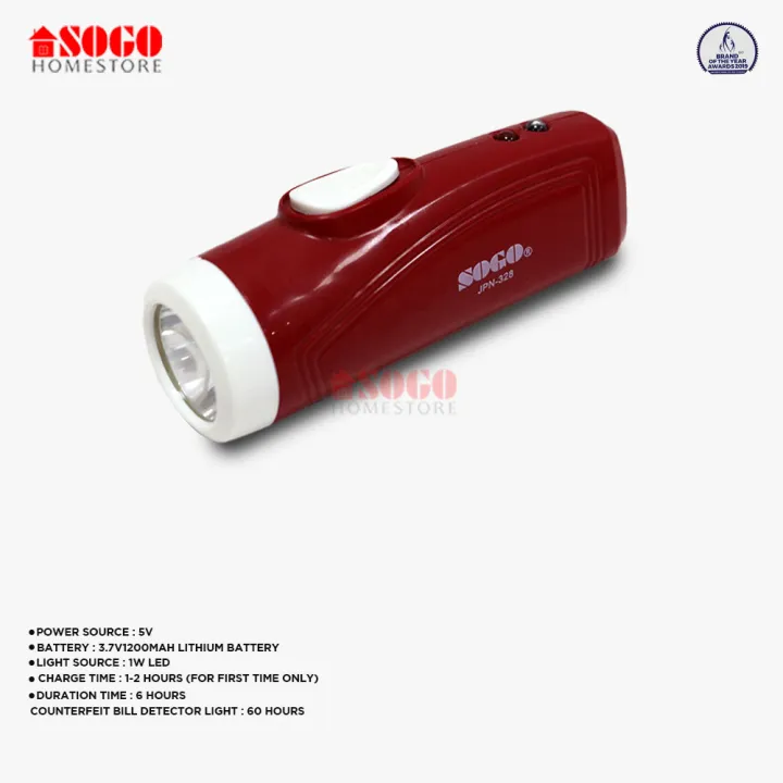 Sogo%20Rechargeable%20Led%20Torch%20+%20Currency%20checker%201w%20(JPN-328)%20-%20Image%202