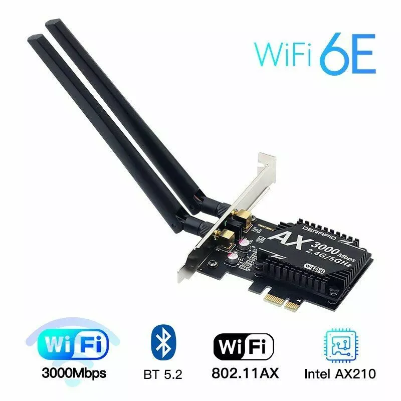 Scheda WiFi 6 PCIe Intel AX200 Con Bluetooth 5.2 – Fenvi FV-AX200R, 2400 Mbps, Per Desktop