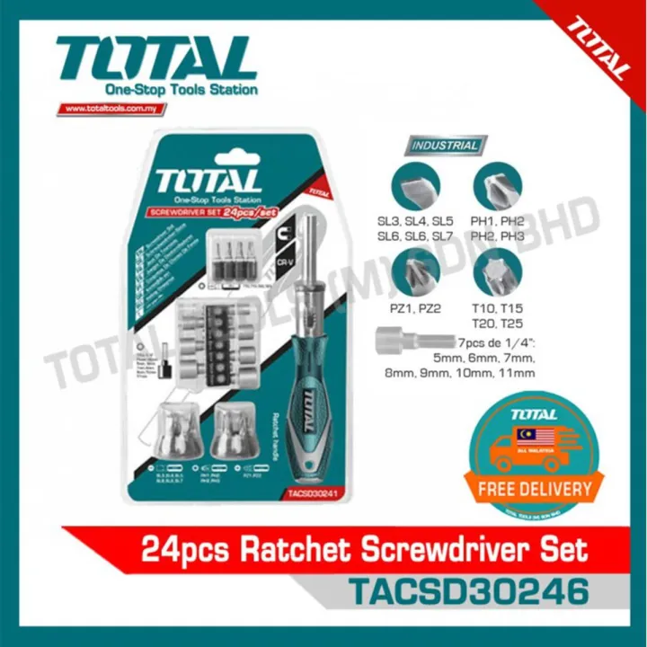 ABST - TOTAL (INDUSTRIAL - PRC) - TACSD30246 - RATCHET SCREWDRIVER SET ...