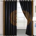 VELVET CURTAIN  BLACK & GOLD. 