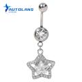 Belly Button Ring Sparkling Rhinestone Heart Butterfly Star Navel Piercing Dangle Ring Hypoallergenic Stainless Steel Fashion Jewelry Gift for Women Women Navel Ring. 