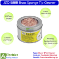 JZQ-588B Soldering Iron Tip Cleaner Metal Wire Brush Brass Sponge Lead-Free Cleaning Tool with Holder by Electrica. 