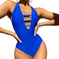 Women Bikini Close-fitting Women Beach Solid Color One-piece Bathing Suit. 