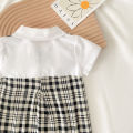 Gentle Baby Boys Summer Clothing Plaid Cotton Short Sleeved Infants Romper Casual. 